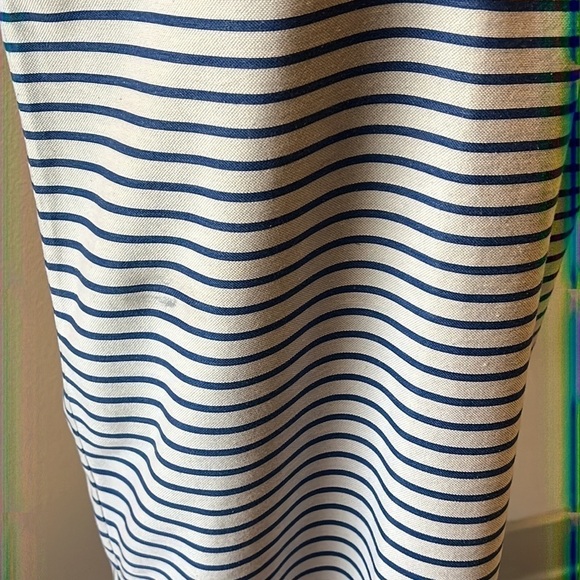 Madewell horizontal blue ivory stripes v neck relaxed dress Sz M - Picture 3 of 11